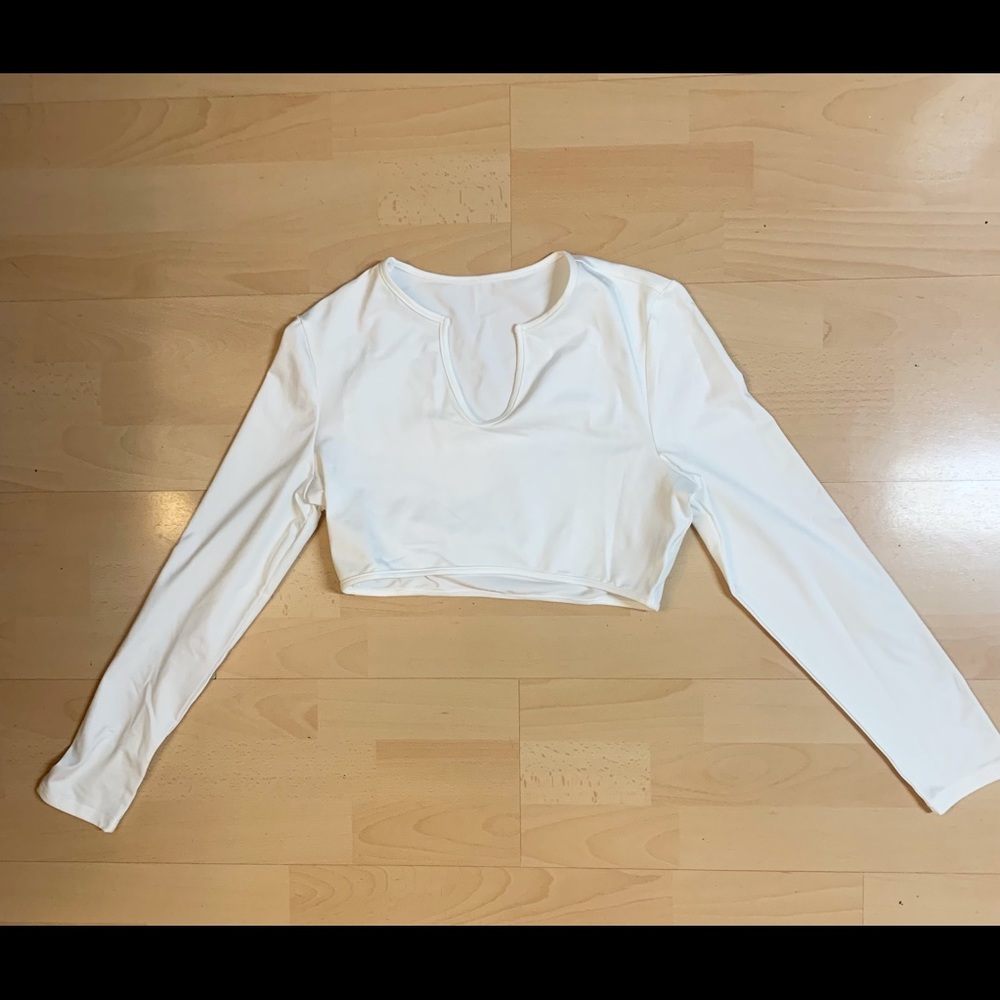 White Crop Sports Top